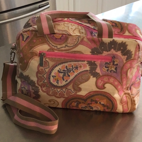 Roma Profumi;Pink Paisley adjustable strap nylon bag. - Picture 4 of 8